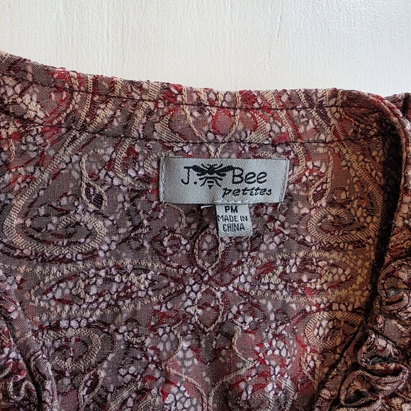 J Bee Women's Paisley Blazer - Picture 3 of 5